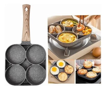 🍳 Sartén para Huevos 4 Puestos Cocina Rápida y Deliciosa