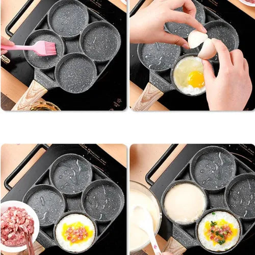 🍳 Sartén para Huevos 4 Puestos Cocina Rápida y Deliciosa