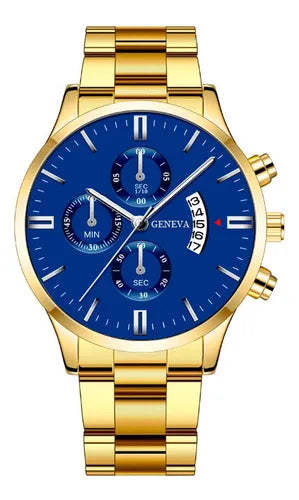 ⏱️ Reloj Elegante Azul y Dorado Distinción y Estilo en tu Muñeca