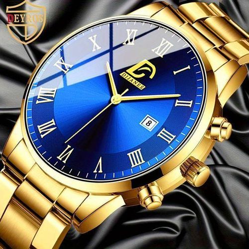 ⏱️ Reloj Elegante Azul y Dorado Distinción y Estilo en tu Muñeca